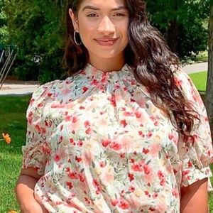 Fashion Union plus high neck floral top US 18